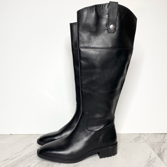 Sam Edelman Drina Athletic Fit Black Leather Riding Boot 8M - Picture 1 of 16